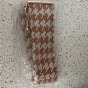 Pom Pom London Brown and Cream Houndstooth Bag Strap New in Package
